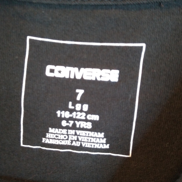 Boys Converse long sleeve tee, size 7 - Picture 3 of 3